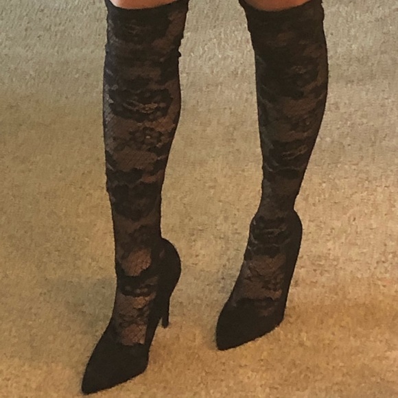 Sexy lace knee high heels!! Never worn! - Picture 7 of 10